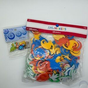 🐼 3/$25 🐼 125 dinosaur arts and crafts supplies - stickers and buttons